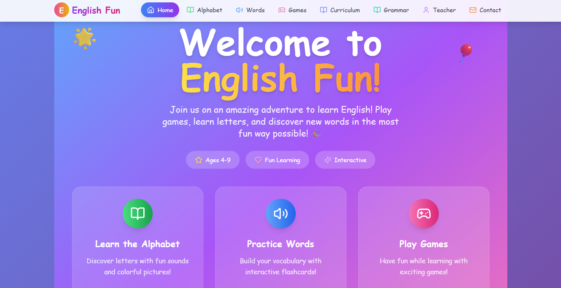 English Kids Learning App